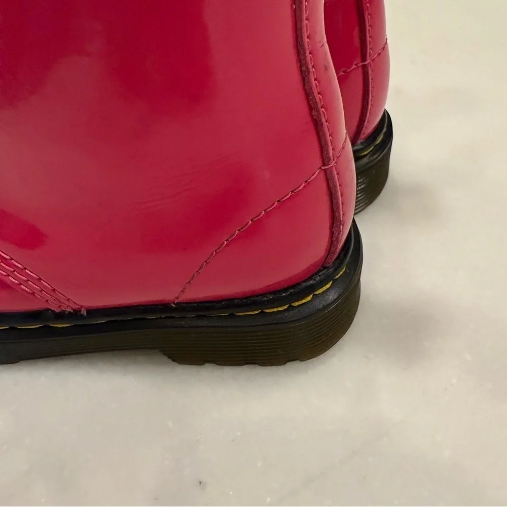 Dr. Martens Hot Pink Girls 1460 T Pink Lace Up Boots Size 8 Side Zipper